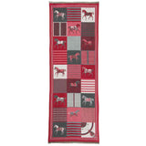 Devon -  Crimson Equestrian Motif Luxe Shawl