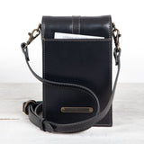 Devon Deluxe Phone Bag - Luxury Leather Handbag in Black