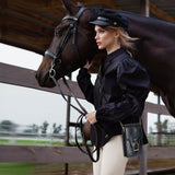 Devon Deluxe Phone Bag - Luxury Leather Handbag in Black