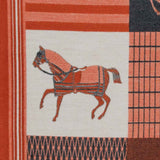 Devon -  Tangerine Equestrian Motif Luxe Shawl