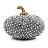 Pumpkin Ornament Decor For Holiday Harvest Festival Fall Festival & Thanksgiving (Set of 3) - White / Gray