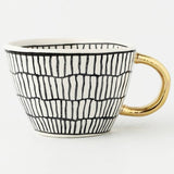 Lechsi Hand Painted Gold Handle Ceramic Mugs