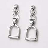 Langley - Equestrian Riding Stirrup Earring in Silver