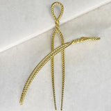Lariat - Rope Twist Large Hair Pick in Gold