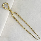 Lariat - Rope Twist Large Hair Pick in Gold