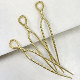 Lariat - Rope Twist Large Hair Pick in Gold