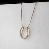 Levade -Moissanite Horseshoe Equestrian Necklace in Silver