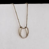 Levade -Moissanite Horseshoe Equestrian Necklace in Silver