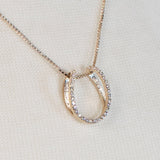 Levade -Moissanite Horseshoe Equestrian Necklace in Silver