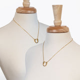Levade -Moissanite Horseshoe Equestrian Necklace in Silver