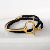 Odeza - Wrap Around Horse Bit Bracelet in Gold & Black