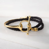 Odeza - Wrap Around Horse Bit Bracelet in Gold & Black
