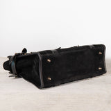 Paddock -  Halter Tote Luxury Leather Handbag in Black on Black