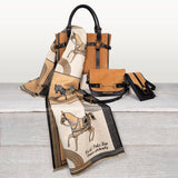 Paddock - Halter Tote Bag Luxury Leather Handbag in Black on Chestnut